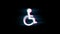 Disabled Handicap Symbol on Glitch Retro Vintage Animation.