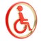 Disabled handicapped person icon emblem isolated