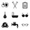 Disabled health care icons set, simple style