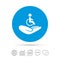 Disabled human insurance sign. Wheelchair man.