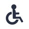 Disabled icon vector, wheel chair symbol. Disabled Icon vector. Simple flat symbol. Perfect Black pictogram illustration