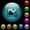 Disabled image icons in color illuminated glass buttons