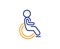 Disabled line icon. Handicapped wheelchair sign. Vector