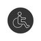 Disabled line icon vector illustration. wheel chair symbol