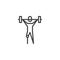 Disabled man with a barbell line icon