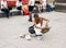 A disabled man begging in the streets of Beijing