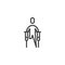 Disabled man with crutches line icon