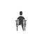 Disabled man with crutches vector icon