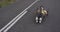 Disabled man riding a recumbent bicycle