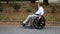 Disabled Man Using Wheelchair Pan