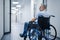 Disabled man in a wheelchair in a rehabilitation center