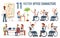 Disabled Office Employees Vector Characters Set