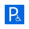Disabled parking permit. Illustration of sign on white background