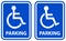 Disabled parking sign blue color icons