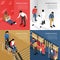 Disabled People Isometric Design Concept