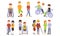 Disabled People Set, Blind, Deaf, Injured and Handicapped Persons Vector Illustration