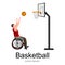 Disabled people On Wheelchair Play basketball for handicapped, disability sport vector