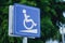 Disabled people wheelchair slope way sign
