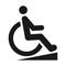 Disabled person black icon, wheelchair silhouette symbol