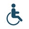 Disabled person, handicapped icon on white background. Pictogram, icon set illustration