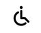 Disabled person icon. Man using a wheelchair common pictogram. For maps of accessibility, schemes, applications and infographics