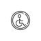 Disabled person parking line icon