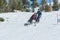 Disabled person skiing on the slopes of the Grandvalira Ski Resort in Andorra in 2022