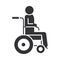 Disabled person in wheelchair, world disability day, silhouette icon design