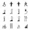 Disabled prosthesis icon set