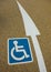 Disabled sign with an arrow