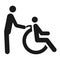 Disabled sign with a wheelchair black symbol