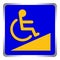 Disabled signs blue colors frame background, sign boards of disability slope path ladder way sign badge for disabled, disabled