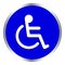 Disabled signs blue colors frame background, sign boards for disability slope path ladder way sign badge for disabled, disabled