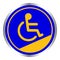 Disabled signs circle frame blue colors background, sign boards for disability slope path ladder way sign badge for disabled
