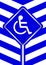 Disabled signs on frame blue stripe colors background, sign boards of disability slope path ladder way sign badge for disabled