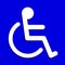 Disabled signs square blue colors frame background, sign boards for disability slope path ladder way sign badge for disabled