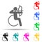 Disabled sport archery sign multi color style icon. Simple glyph, flat vector of sport competition icons for ui and ux, website or