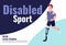 Disabled sport competition banner flat vector template