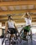 Disabled sport men in action while playing indoor basketball