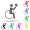 Disabled sport rugby sign multi color style icon. Simple glyph, flat vector of sport competition icons for ui and ux, website or