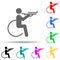 Disabled sport shooting sign multi color style icon. Simple glyph, flat vector of sport competition icons for ui and ux, website