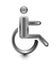 Disabled Stick man in wheelchair metal