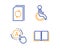 Disabled, Update document and Ab testing icons set. Book sign. Handicapped wheelchair, Refresh file, A test. Vector