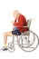 Disabled veteran man in wheelchair vertical