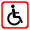 Disabled wheelchair icon. Disable symbol logo, isolated on white, vector