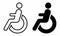 Disabled wheelchair icons set