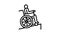 disabled in wheelchair riding line icon animation