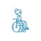 Disabled wheelchair user linear icon concept. Disabled wheelchair user line vector sign, symbol, illustration.