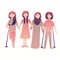 Disabled woman female standing together, Physical Impairment handicapped friendship. vector illustration character.