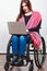 Disabled woman with laptop
